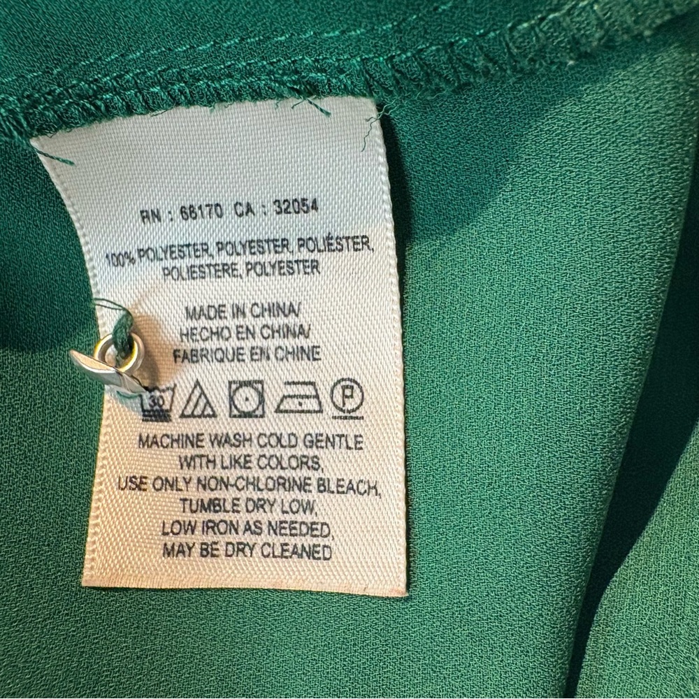 HD In Paris Anthropologie Green Dara Tee Laser Cut Blouse 10 - Picture 11 of 12